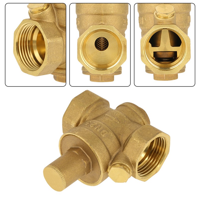 1pc Brass Adjustable Water Pressure Reducing Regulator Valve Thread DN25