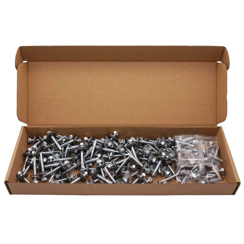 SKIR'CO Pack of 100 Galvanised Roofing Screws 5.5 x 38
