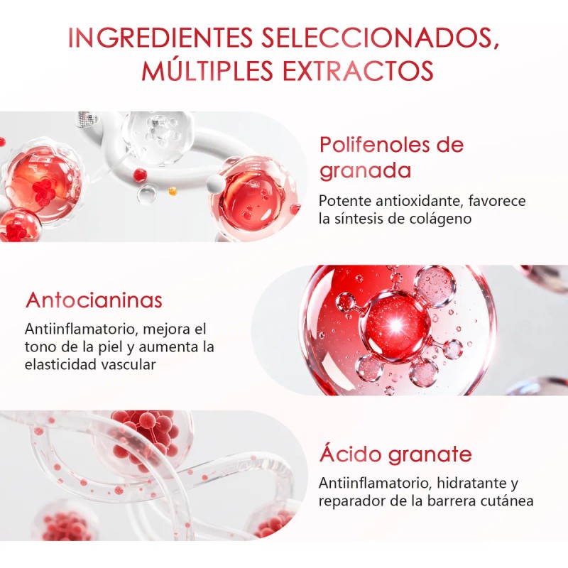 🔥 7pcs mascarilla facial de granada hidratante y reafirmante todo