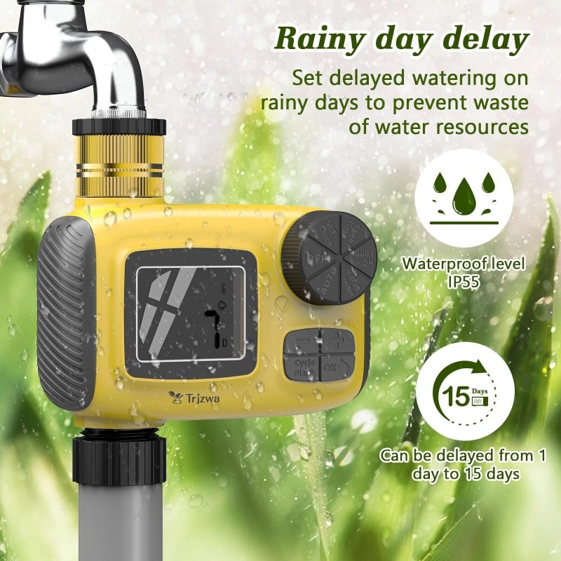TRJZWA TRJZWA Programmable Water Timer for Outdoor Garden Hose Sprinkler