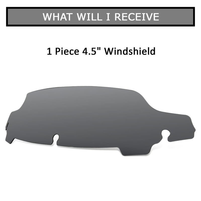 4.5" Wave Windshield Windscreen Wind Splitter for Touring Street Glide