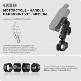 TUSITA Motorrad GPS Halterung - Halter Kompatibel mit Garmin Handheld GPS - Doppelter Socket-Arm Medium, Lenkerbasis