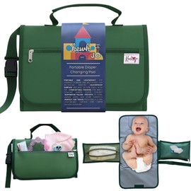 Kewh Jo - Portable Diaper Changing Pad - Compact Foldable Waterproof Travel Baby Changing Mat, Lightweight On-the-Go Diaper Clutch with Built-in Cushion & Wipe-Clean Surface