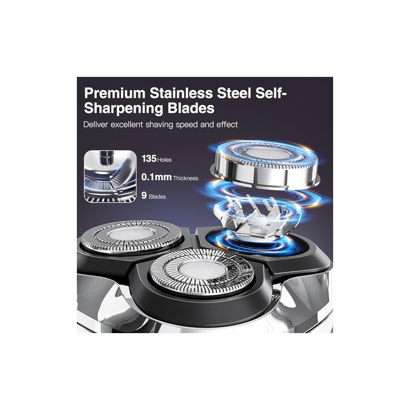 Replacement Heads Razor Blades for YIRISO Electric Razor FK-375S, Diameter