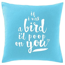Hippowarehouse If I Was A Bird I'd Poop On You Printed bedroom accessory cushion cover case 41x41cm
