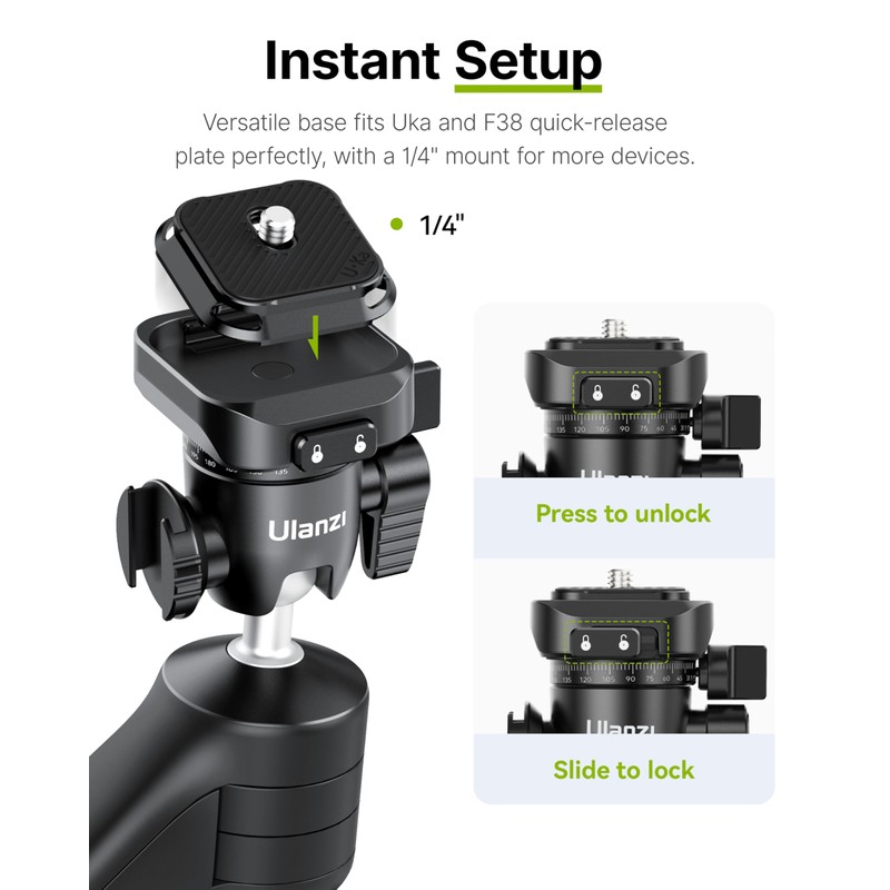 ULANZI TT38 Mini Tripod for Camera, One-Click Open Tabletop Camera