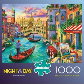 Buffalo Games - Sights of Venice - Image World - 1000 Piece Jigsaw Puzzle for Adults, Scenic Cityscape Puzzle, Challenging and Relaxing Puzzle Adventure, Finished Size 26.75 x 19.75, Made in The USA