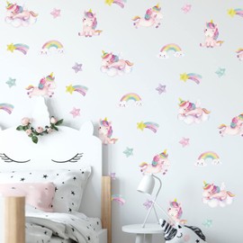 Stickerscape Unicorn Wall Stickers (Unicorn and Stars) | Easy to Apply and Cleanly Removable | 36 Stickers for Walls Included | Unicorn Bedroom Accessories