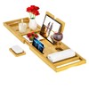 Premium Expandable Bamboo Bathtub Tray Caddy - Fits Most Bath