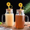 Joez Wonderful 2pcs Sunflower Straw Toppers 10mm, Reusable Silicone Straw