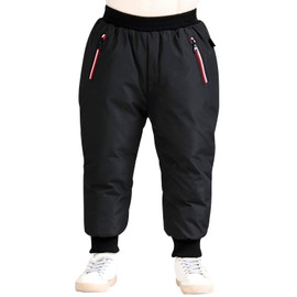 Happy Cherry Toddler Boys Winter Warm Pants Kids Thick Down Pants Active Pants Lightweight Padded Trousers 18-24 Months Black