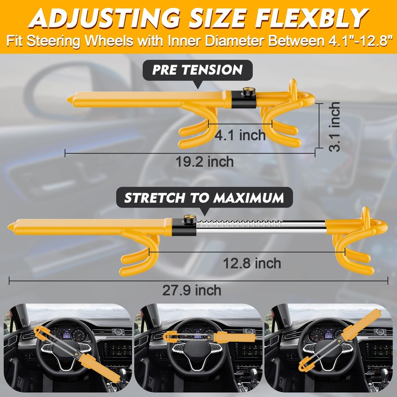 MONOJOY Steering Wheel Lock Car Lock : Anti-Theft Car Device