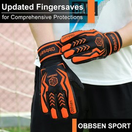 Obbsen Soccer Goalie Gloves for Kids, Youth&Adult Soccer Goalkeeper Gloves, Strong Grip Goalkeeping Gloves with Finger Protection, Men/Women/Boys/Girls