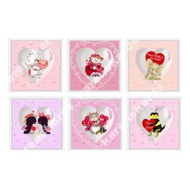 Valentines Card Making Toppers Craft Embellishments x 6