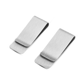 YCLFHOO 2 Pcs Stainless Steel Money Clip,Silver Super Slim Money Holder,Cash Clip,Credit Card Holder,Money Clips,Durable Minimalism Wallet for Men Women