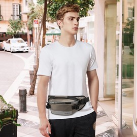 VARLIVOO Fashion Waist Pack Bumbag Bag Men Fanny Pack Waterproof with Adjustable Belt for Hiking Traveling Dog Walking Running Outdoor Sport Polyester Brown