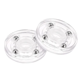 sourcing map 2inch Rotating Swivel Stand with Steel Ball Bearings Lazy Susan Base Turntable for Kitchen Corner Cabinets, Clear Pack of 2