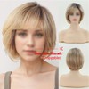 Hsthe Sea Ladies Short Blonde Straight Hair Wig Memory Fiber