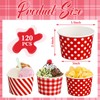 120 Pack Ice Cream Cups Disposable Dessert Bowls Red Ice