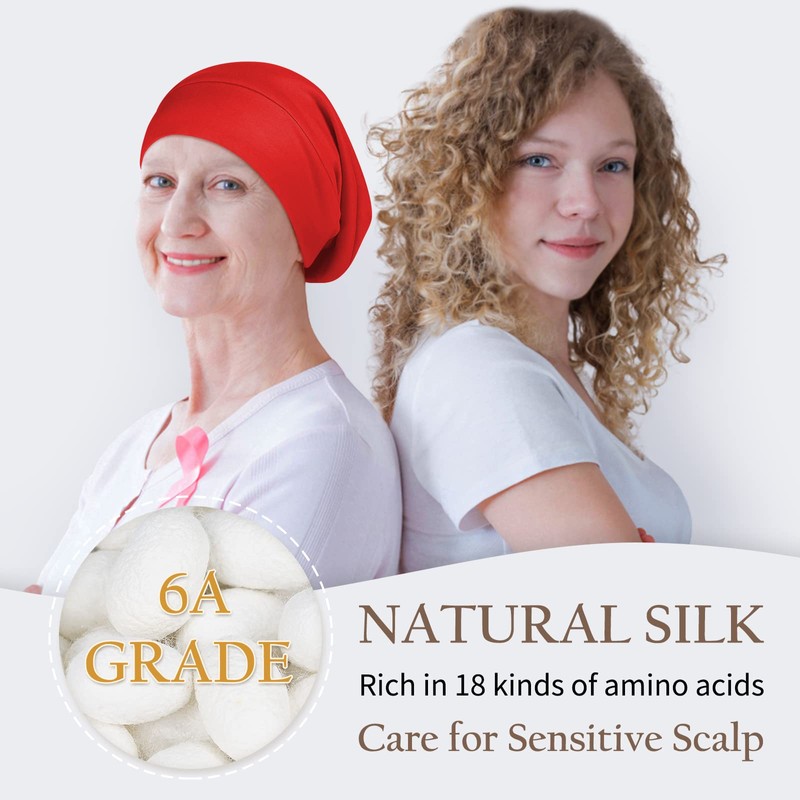 OLESILK Silk & Cotton Jersey Hat Lightweight and Soft Slouch