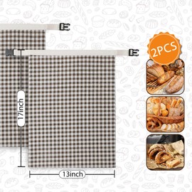 2-Pack Reusable Beeswax Bread Bags for Sourdough, Natural Linen Bag for Homemade Bread，Extend the insurance period(Coffee)