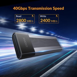 iDsonix 40Gbps M.2 NVMe SSD Enclosure for Thunderbolt 3/4 with Fan, Tool-Free Installation, Aluminium USB4 NVMe SSD Enclosure for MacBook Air/Por M1/M2, Mac Studio/Mini, Lenovo, HP, Acer