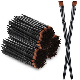 100 Pcs Disposable Angled Eyebrow Brush Eye Brow Brushes Eyebrow Tint Brush Disposable Brushes Cepillo De Ccejas Makeup for Women Salon Beauty Make up Tool Cosmetic Esthetician Supplies (Black)