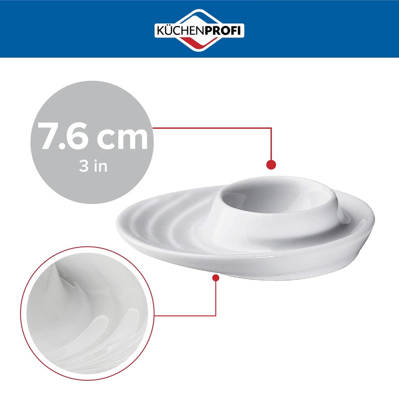 Küchenprofi Set of 2 Egg Cups with Oval Base, White