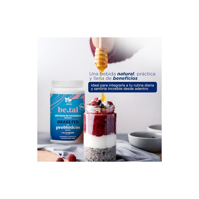 Holistic Beauty Peptidos Colageno Grass Fed Polvo Tal Natural Sabor