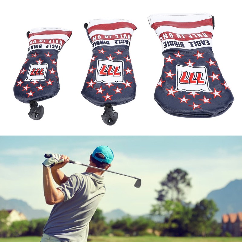 Golf Club Head Cover Set Waterproof PU Leather Golf Club