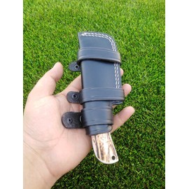 Ottoza Handmade Small Knife Sheath - Leather Knife Sheath RIGHT HAND Bushcraft Knife Sheath - Hunting Knife Sheath - Survival Knife Sheath - Horizontal Carry Black TOP GRAIN LEATHER No:171