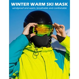 Roysmart Balaclava Ski Mask Balaclava Motorcycle Mask Multifunctional Thin and Breathable Ski Hood Masks for Men and Women (Black), black