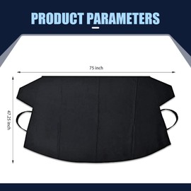 dawfall Windshield Snow Cover, Frost and Waterproof All-Weather Protective Cover, 600D Oxford Cloth Anti-Theft Mounting Privacy Cover, Universal for Cars Outdoor Portable Foldable Car Cover (Black)