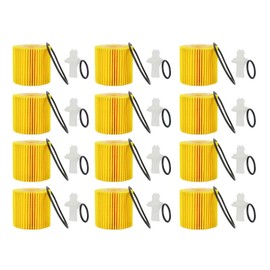 EKIONBY 04152-YZZA1 Engine Oil Filter Kit compatible for Toyota Avalon Camry RAV4 Sienna Lexus ES300h ES350 IS200t RX350 RX450h and More Replace,04152-31090 (Yellow, 12PCS 04152-YZZA1)