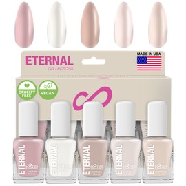 Eternal Pastel Nail Polish Set for Women (CLASSIC ME) - Nude Nail Polish Set for Girls - Lasting & Quick Dry Pink Nail Polish Kit for Home DIY Manicure & Pedicure - Made in USA, 13.5mL (Set of 5)