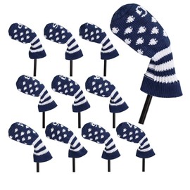 Sunbro Golf Knit Headcovers Iron Covers Golf Wedge Covers Head Cover Golf 11pcs/7pcs Navy (Iron Cover 11pcs)