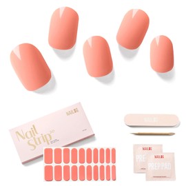 Nailog UV Gel Nagelfolie - Nagelfolie uv härtend 20 Stück - Vegan langanhaltend - Nagelsticker selbstklebend Gel Strips für Maniküre in Salonqualität， Coral