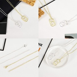 tenghong2021 Fashion Soda Tab Necklace Unique Bottle Cap Necklaces Trendy Beaded Chain Punk Gifts for Women -Style F(Silver, beads, double chains)