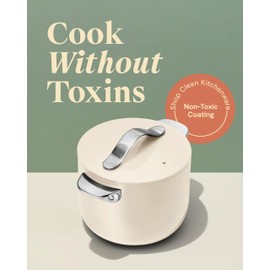 Caraway Petite Cooker - 2 Qt Ceramic Coated Pot - Free From Forever Chemicals - Perfect for Rice, Grains, or Sauces - Black