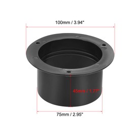 uxcell Black Straight Duct Connector Flange ABS Plastic Air Outlet Inlet Adaptor for 2.95Inch Dia Hose 3Pcs