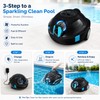 Cordless Robotic Pool Cleaner for Home Pools – 90-Minute Self-Parking