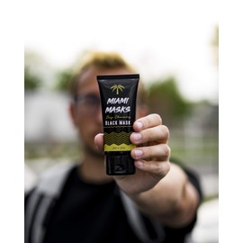 Miami Masks Blackhead Remover,Pore Control, Skin Cleansing, Purifying Bamboo Charcoal, Peel Off Facial Black Mask.1 bottle(50ml)