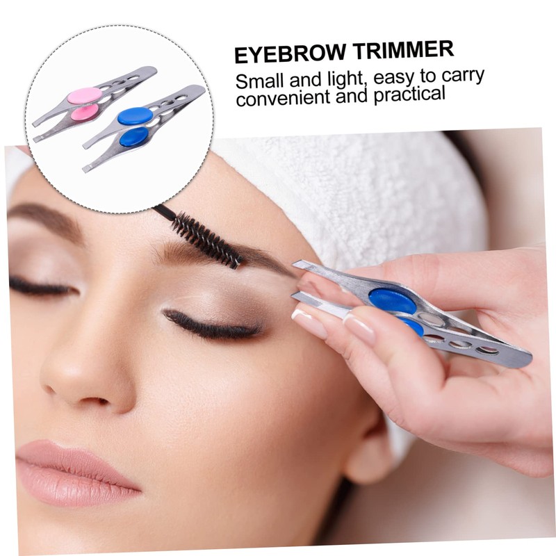 IWOWHERO 4pcs Eyebrow Clamps Creative Eyebrow Tweezers for Precise Hair