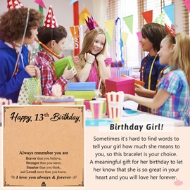 D Dongjiangjin Gift 13th Birthday Gifts for Girls, Gifts for 13 Year Old Girls, 13th Birthday Decorations Girls, Presents for 13 Year Old Girls Birthday Bracelets for Teenage Teen Girls