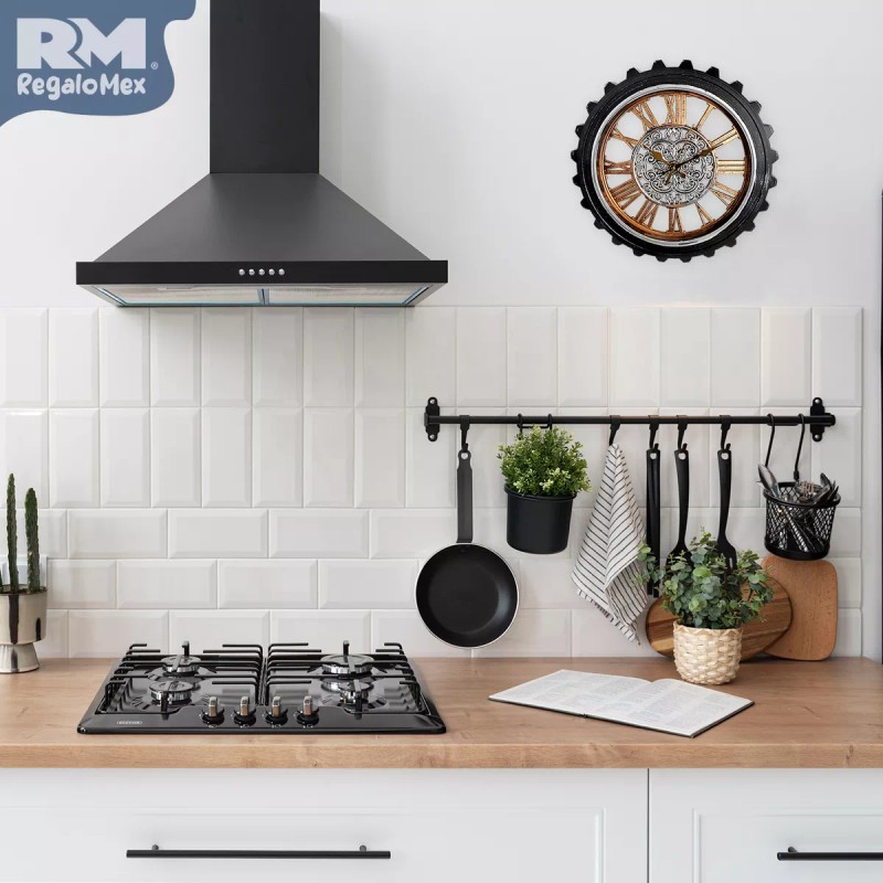 Rm Regalomex Reloj Análogo De Pared Forma Engrane 44 Centímetros