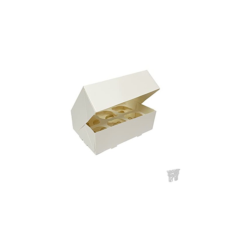 Culpitt 10 x White 6-Hole Cupcake/Muffin Boxes