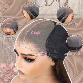 Ombre Lace Front Wig Human Hair 7x5 Short Curly Wig #4/27 Colored Human Hair 180% Density Ombre Deep Wave Lace Front Wig For Woman Pre Plucked Highlight Bob Wig 12 Inch