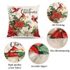 Ameyahud Merry Christmas Throw Pillow Covers Cardinal Berries Red Xmas