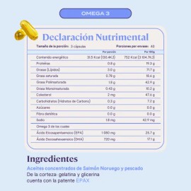 Cápsulas De Omega 3 Aceite de salmón concentrado 130 Cápsulas B-fit Sabor Sin sabor