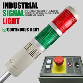 LUBAN Industrial Signal Column, LED Alarm Tower Lamp Flash Indicator, 2-Layer Stack Warning Light for Safety (110V/Steady ON)